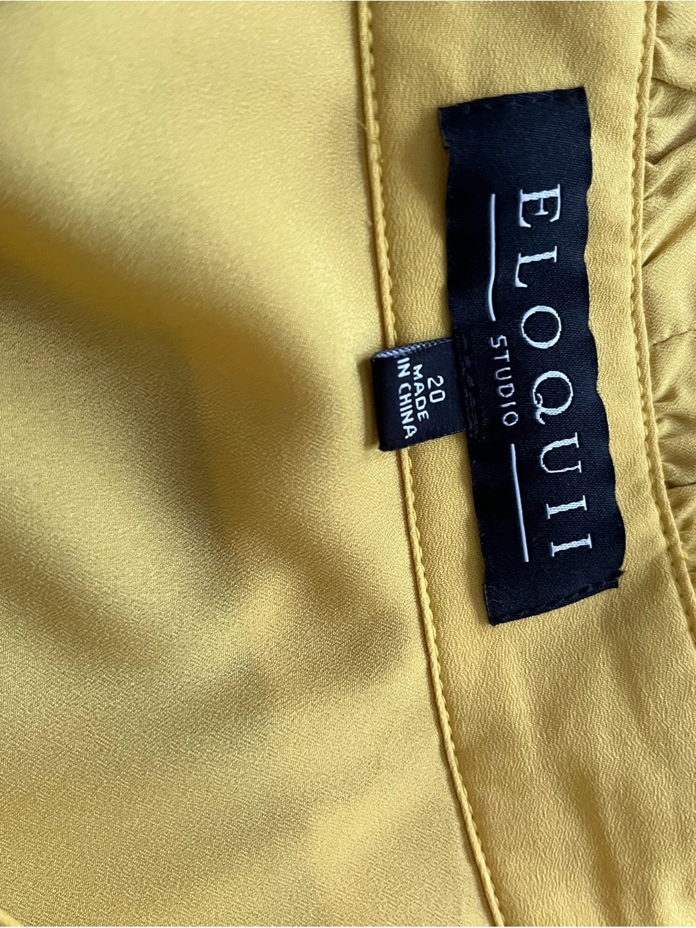 ELOQUII Studio Golden Mustard Ruffle Tie-Neck Dress | NWT | Size 20 - Picture 9 of 11